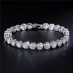 TrendMen Hiphop/Rock Trendy Round Zirconia Tennis Bracelets For Fashion Men Women Gold Color Crystal Wristlet Jewelry Bangles
