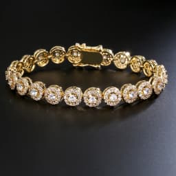 TrendMen Hiphop/Rock Trendy Round Zirconia Tennis Bracelets For Fashion Men Women Gold Color Crystal Wristlet Jewelry Bangles