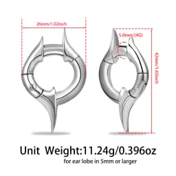 Vankula 2PCS Vintage Galactic  Ear Weights Hangers Stainless Steel Tunnels Gauges for Stretched Lobe Piercing Body Jewelry