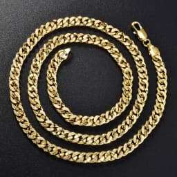 Italian 750 Cuban Chain Necklace For Men And Women Luxurious 18k Gold-Plated Hip-Hop Punk Suitable For Parties New Year Jewelry