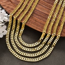 Italian 750 Cuban Chain Necklace For Men And Women Luxurious 18k Gold-Plated Hip-Hop Punk Suitable For Parties New Year Jewelry