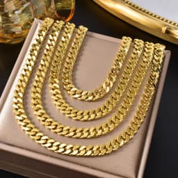 Italian 750 Cuban Chain Necklace For Men And Women Luxurious 18k Gold-Plated Hip-Hop Punk Suitable For Parties New Year Jewelry