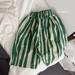 Soft Breathable Baby Boys Girls Shorts Striped Casual Kids Pants Spring Summer Calf Length Toddler Trousers Children Clothes