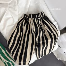 Soft Breathable Baby Boys Girls Shorts Striped Casual Kids Pants Spring Summer Calf Length Toddler Trousers Children Clothes