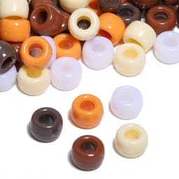 500pcs Mixed Brown Pony Beads 6x9mm Acrylic Hair Bead Big Hole Spacer Beads For Diy Craft Jewelry Bracelets Making Supplies