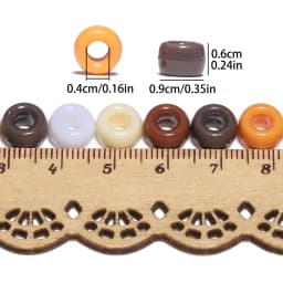 500pcs Mixed Brown Pony Beads 6x9mm Acrylic Hair Bead Big Hole Spacer Beads For Diy Craft Jewelry Bracelets Making Supplies