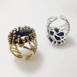 FUWO 1Pc Luxury Natural Semi Precious Stone Ring,Golden/Silver Plated Obsidian Rings With Colourful Zircon For Women RG057O