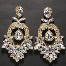 Statement Large Rhinestone Dangle Earrings Wedding for Women Prom Exaggerate Geometric Crystal Drop Earrings Jewelry Party
