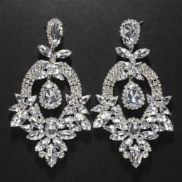 Statement Large Rhinestone Dangle Earrings Wedding for Women Prom Exaggerate Geometric Crystal Drop Earrings Jewelry Party