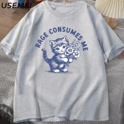 Rage Consumes Me T Shirt Weirdcore Funny Hilarious Kitten Meme T-shirt Dark Humor Unhinged Tshirt Mental Health Tee Shirt Tops
