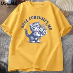 Rage Consumes Me T Shirt Weirdcore Funny Hilarious Kitten Meme T-shirt Dark Humor Unhinged Tshirt Mental Health Tee Shirt Tops