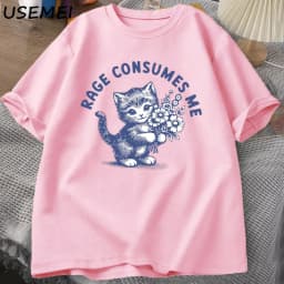 Rage Consumes Me T Shirt Weirdcore Funny Hilarious Kitten Meme T-shirt Dark Humor Unhinged Tshirt Mental Health Tee Shirt Tops