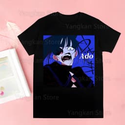 Ado Tshirt Printed Unisex Short Sleeve T Shirt Cool Cartoon Casual T-shirt Streetwear Tops