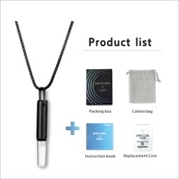 Anxiety Breathing Necklace Mindfulness Breathe Easy Stainless Steel Meditation Natural Calm & Stress Relief Quit Smoking Aid