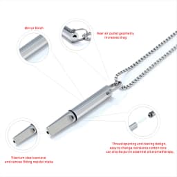 Anxiety Breathing Necklace Mindfulness Breathe Easy Stainless Steel Meditation Natural Calm & Stress Relief Quit Smoking Aid