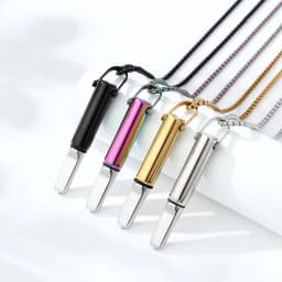 Anxiety Breathing Necklace Mindfulness Breathe Easy Stainless Steel Meditation Natural Calm & Stress Relief Quit Smoking Aid