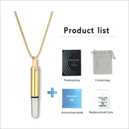 Anxiety Breathing Necklace Mindfulness Breathe Easy Stainless Steel Meditation Natural Calm & Stress Relief Quit Smoking Aid