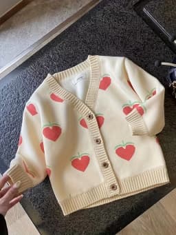 Girls' Knitted Cardigan Spring & Fall New Kidsren's Autumn Tops Baby V Neck Sweater Girls' Style Jackets