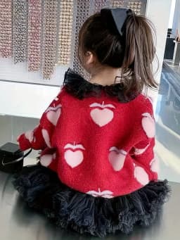 Girls' Knitted Cardigan Spring & Fall New Kidsren's Autumn Tops Baby V Neck Sweater Girls' Style Jackets