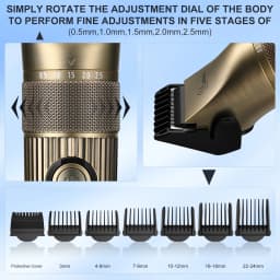 Hatteker Electric Hair Clipper Set Ceramic Blade Hair Trimmer for Men Charging Base Hair Cutting Machine with LED Display