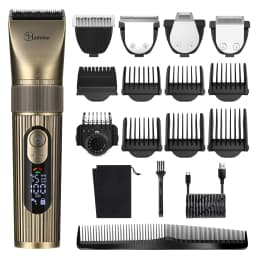 Hatteker Electric Hair Clipper Set Ceramic Blade Hair Trimmer for Men Charging Base Hair Cutting Machine with LED Display
