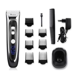 Hatteker Electric Hair Clipper Set Ceramic Blade Hair Trimmer for Men Charging Base Hair Cutting Machine with LED Display