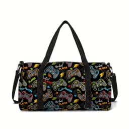Neon Game Controller Large Capacity Luggage Bag For Boy And Girls Best Gifts 2D Cartoon Travel Duffels Hand Bag For Children