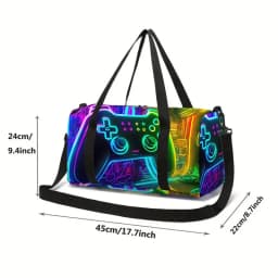 Neon Game Controller Large Capacity Luggage Bag For Boy And Girls Best Gifts 2D Cartoon Travel Duffels Hand Bag For Children