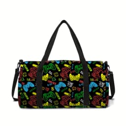 Neon Game Controller Large Capacity Luggage Bag For Boy And Girls Best Gifts 2D Cartoon Travel Duffels Hand Bag For Children