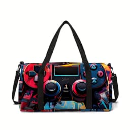 Neon Game Controller Large Capacity Luggage Bag For Boy And Girls Best Gifts 2D Cartoon Travel Duffels Hand Bag For Children