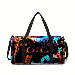 Neon Game Controller Large Capacity Luggage Bag For Boy And Girls Best Gifts 2D Cartoon Travel Duffels Hand Bag For Children