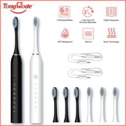 Electric Ultrasonic Toothbrush Six Speed Mode Home Soft Hair USB Charging Waterproof Adult Tooth Cleaner Automatic Couple Set