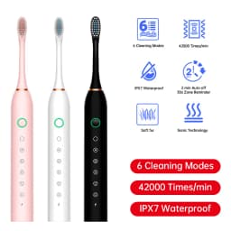 Electric Ultrasonic Toothbrush Six Speed Mode Home Soft Hair USB Charging Waterproof Adult Tooth Cleaner Automatic Couple Set