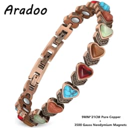ARADOO Pure Copper Magnetic Bracelet for Women – 99.99% Natural Copper Therapy Jewelry Health & Wellness Gift Set