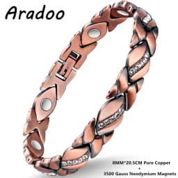 ARADOO Pure Copper Magnetic Bracelet for Women – 99.99% Natural Copper Therapy Jewelry Health & Wellness Gift Set