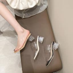 Summer Women Pumps Sandals PVC Jelly Slippers High Heels Women Open Toe Transparent Perspex Slippers Shoes Heel Sandals