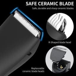 3-in-1 Body/Groin Trimmer for Men & Women - Ceramic Blade Shaver W/ Fast USB-C Charging, No-Nick Technology