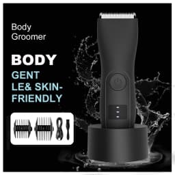 3-in-1 Body/Groin Trimmer for Men & Women - Ceramic Blade Shaver W/ Fast USB-C Charging, No-Nick Technology