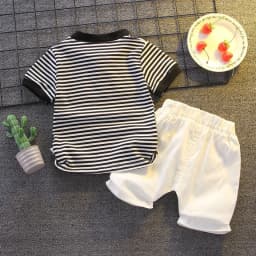 Summer Clothes for Children Baby Boys Girls Striped T-Shirt And Shorts 2pcs Set Toddler Fashion Tracksuit
