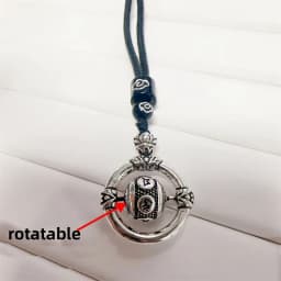 Vintage Relief Lotus Safety Buckle Pendant For Men Jewelry Blessing Om Mani Padme Hum Bead Male Choker Accessories