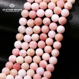 5A Natural Stone Pink Opal Bead Round Loose Spacer 4 6 8 10mm Seed Bead For Jewelry Making Diy Necklace Bracelet Accessory 15"