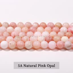 5A Natural Stone Pink Opal Bead Round Loose Spacer 4 6 8 10mm Seed Bead For Jewelry Making Diy Necklace Bracelet Accessory 15"