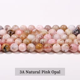 5A Natural Stone Pink Opal Bead Round Loose Spacer 4 6 8 10mm Seed Bead For Jewelry Making Diy Necklace Bracelet Accessory 15"