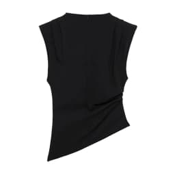 MUJER Asymmetric Tank Top Female Ruched Sleeveless Tops for Women High Neck Strapless Top Women Fashion Aesthetic Tops Woman