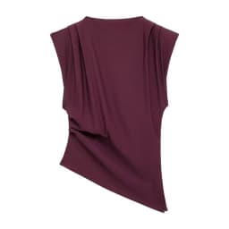 MUJER Asymmetric Tank Top Female Ruched Sleeveless Tops for Women High Neck Strapless Top Women Fashion Aesthetic Tops Woman