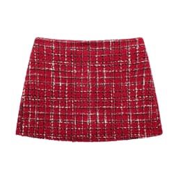 HH Women Vintage Red Plaid Tweed Coat Slim Turn Down Collar Long Sleeve Jacket Autumn Fashion Lady High Street Outwear