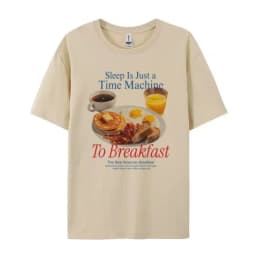 Women Oversized Breakfast Y2k Streetwear Graphic Tees Funny Meme T Shirt Cute Food Lover Shirt Unisex Grunge Aesthetic Clothes