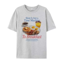 Women Oversized Breakfast Y2k Streetwear Graphic Tees Funny Meme T Shirt Cute Food Lover Shirt Unisex Grunge Aesthetic Clothes