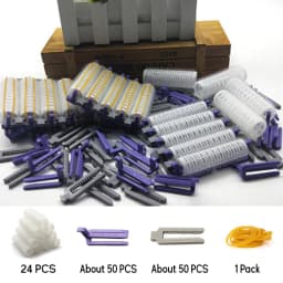 24Pcs/Set Hair Root Perm Rods Bars Curlers with Clips Comb Rubber Bands Salon Hook Loop Hair Rollers Set Hair Styling Perm Tools