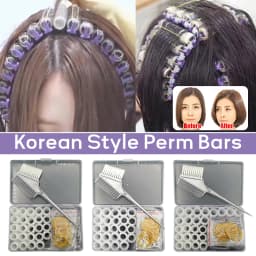 24Pcs/Set Hair Root Perm Rods Bars Curlers with Clips Comb Rubber Bands Salon Hook Loop Hair Rollers Set Hair Styling Perm Tools